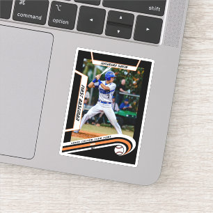 Sticker Baseball Keepsakes Libre Orange Black Custom
