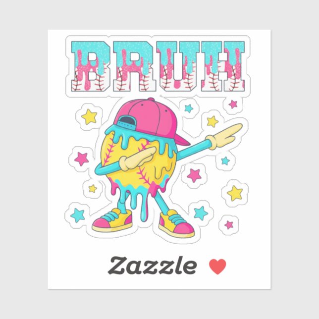 Sticker Baseball Life Style 101 Apparel Youth Drip Basebal (Feuille)