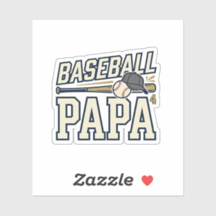 Sticker Baseball Papa Vintage Gravure Design de T-shirt_1