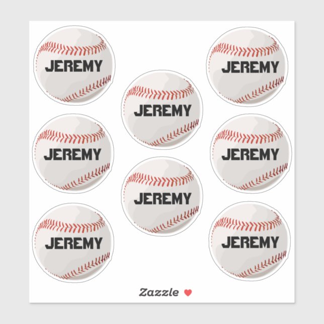 Sticker baseball personnalisé ajouter votre nom ou votre é (Feuille)