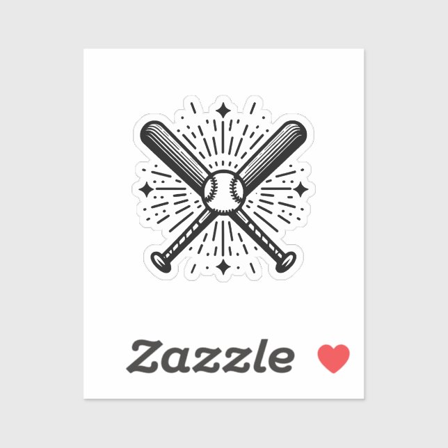 Sticker baseball vintage (Feuille)