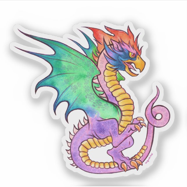 Sticker Basilisk Magenta Médiéval (Devant)