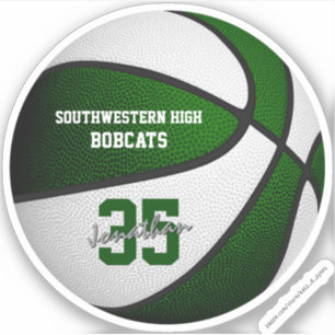 Sticker Basket blanc vert filles garçons équipe couleurs