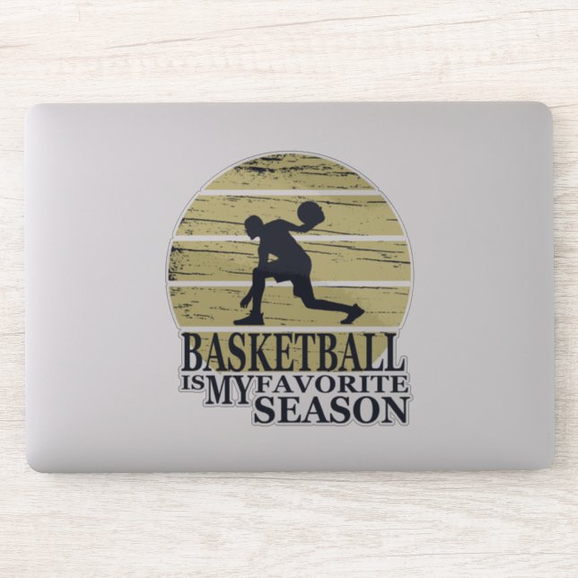Sticker Basketball est ma saison préférée vintage style (Ordinateur)