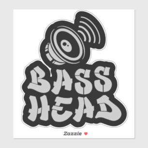 Sticker BASS HEAD black/grey