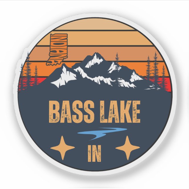 Sticker Bass Lake, Indiana (Devant)