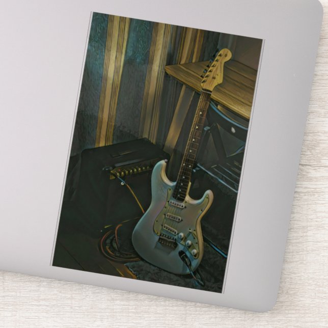 Sticker basse acoustique guitare électrique cadeau (Détail)