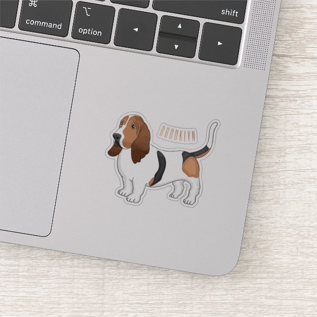 Sticker Basset hound dessin de chien (Détail)