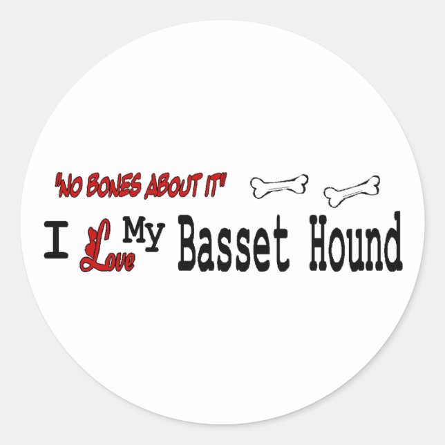Sticker Basset Hound (I Love) (Devant)