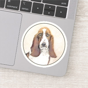 Sticker Basset Hound Peinture - Cute Original Chien Art