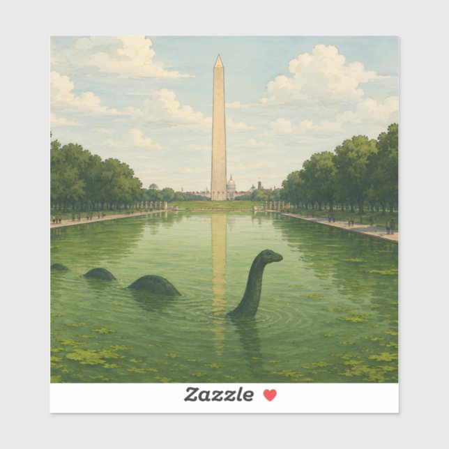 Sticker Bassin réfléchissant du Monument de Washington ave (Feuille)