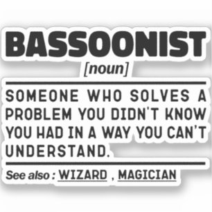 Sticker Bassoonist Noun Définition Cool instrument de musi