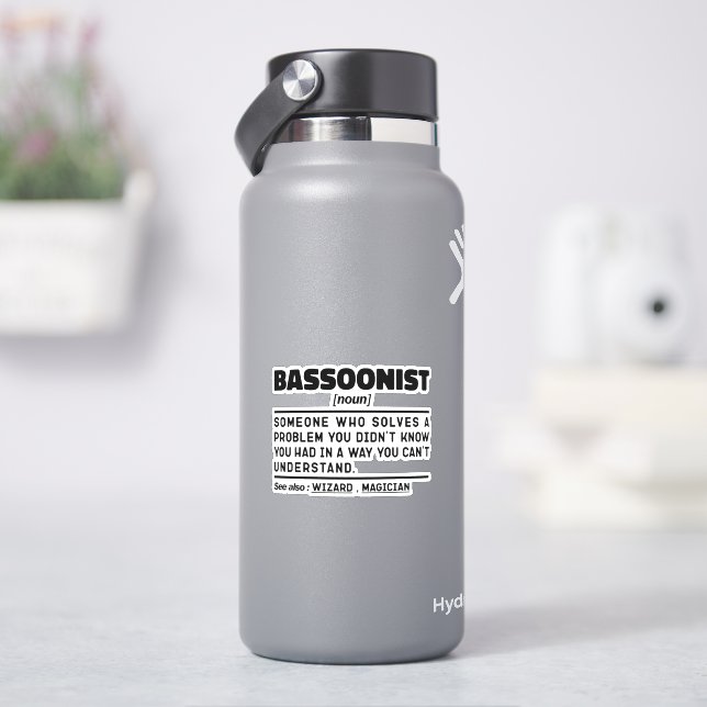 Sticker Bassoonist Noun Définition Cool instrument de musi (HydroFlask)
