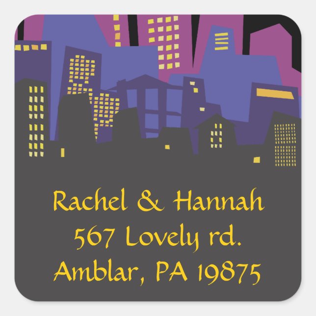 Sticker Bat mitzvah d'invitation CITYSCAPE Bar (Devant)