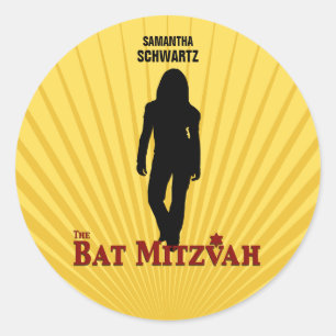 Sticker bat mitzvah Star Movie Jaune Bleu