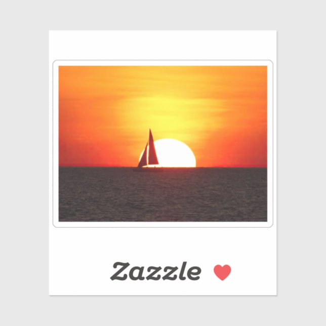 Sticker Bateau à voile à Sunset (Feuille)