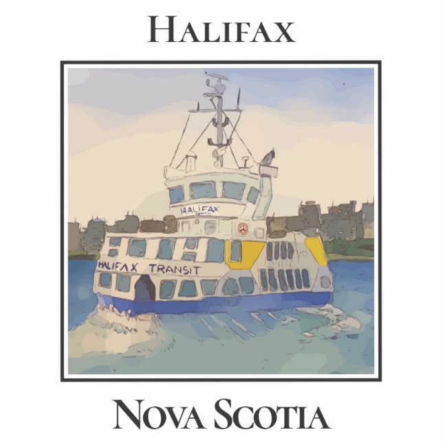 Sticker Bateau de traversier d'Halifax, Nouvelle-Écosse (Recto)