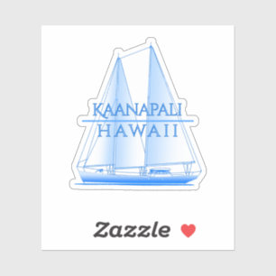 Sticker Bateau nautique de la côte de Kaanapali