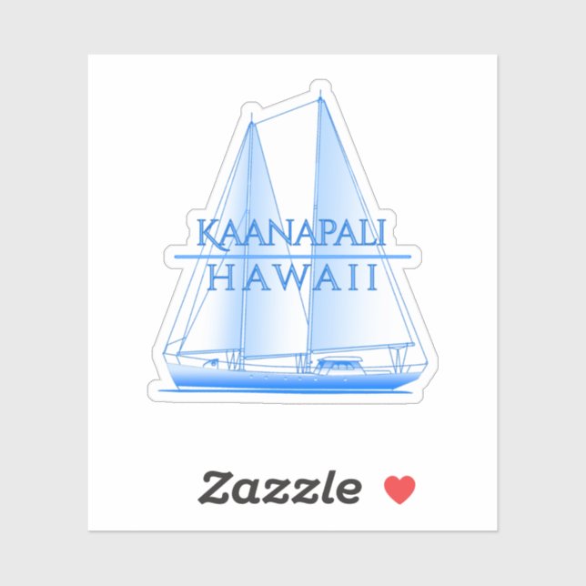 Sticker Bateau nautique de la côte de Kaanapali (Feuille)