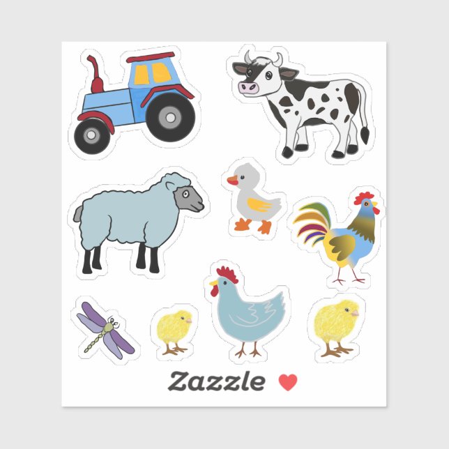 STICKER BÂTIMENT À BÂTIMENT POUR ANIMAUX DE FERME CUITE (Feuille)