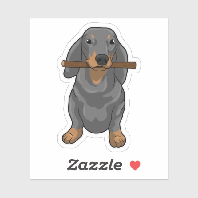 Sticker Bâton Dachshund (Feuille)