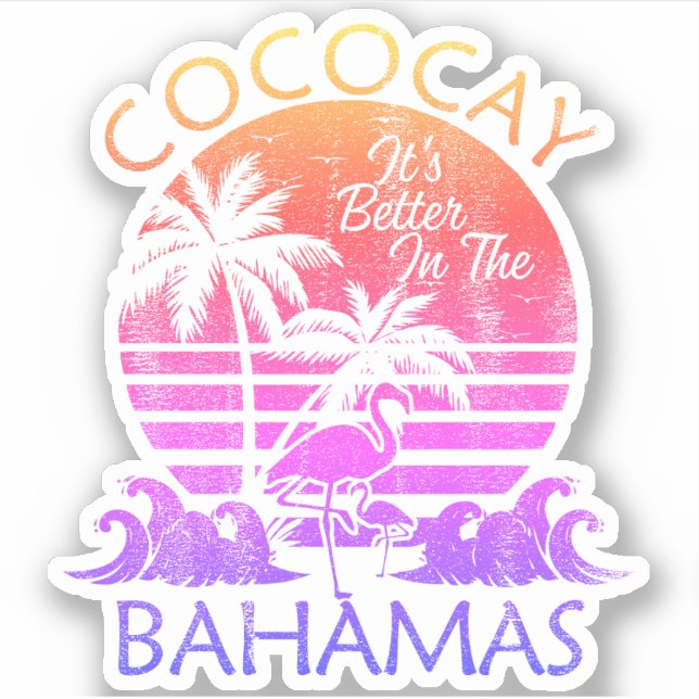Sticker Bâton des Bahamas CocoCay Vacation Beach Cruise (Devant)