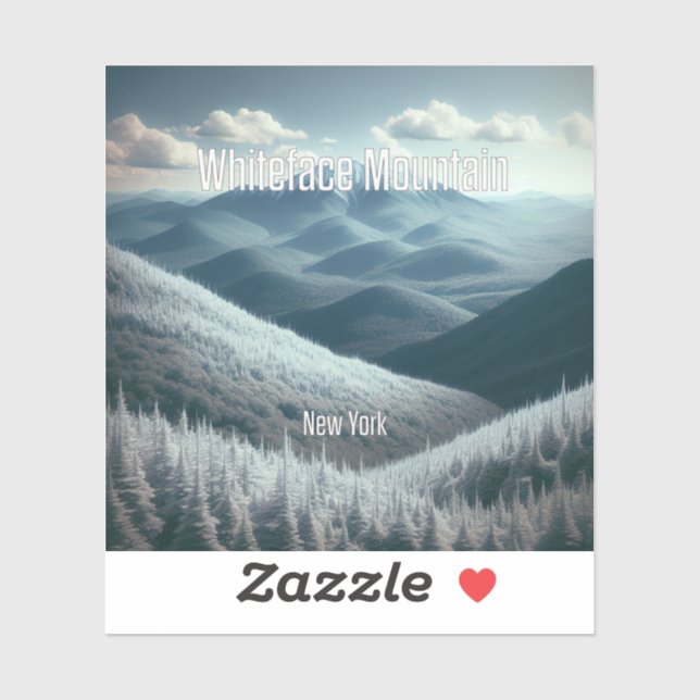 Sticker Bâton en vinyle de 3 pouces de Whiteface Mountain  (Feuille)
