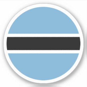 Sticker Bâton rond du drapeau du Botswana