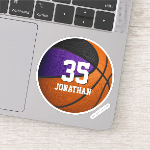 Sticker bâton violet équipe école esprit garçons de basket