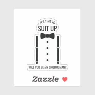 Sticker Bâtonnet de proposition de Cravate Mariage noir