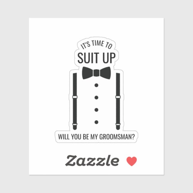 Sticker Bâtonnet de proposition de Cravate Mariage noir (Feuille)