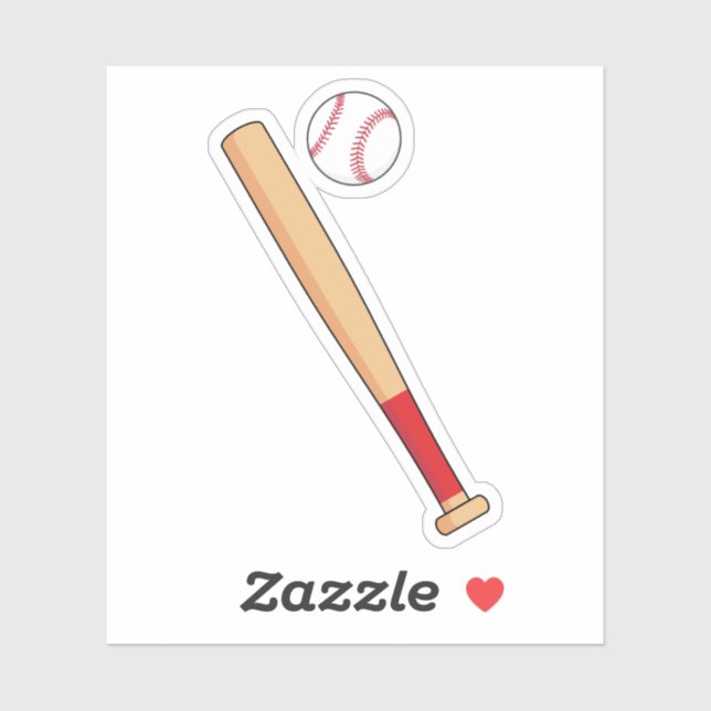 Sticker Batte de baseball avec balle (Feuille)
