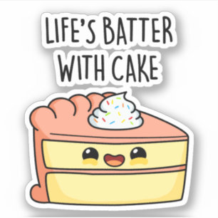 Sticker Batter la vie avec gâteau amusant jeu de gâteau