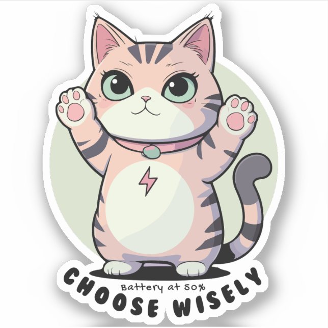 Sticker Batterie à 50 Choisissez judicieusement – Humour i (Devant)