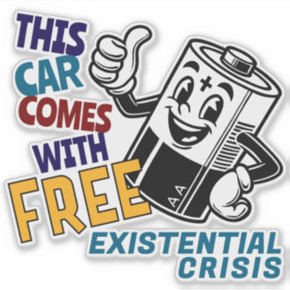 Sticker Batterie de dessin de pare-chocs Tesla Regret