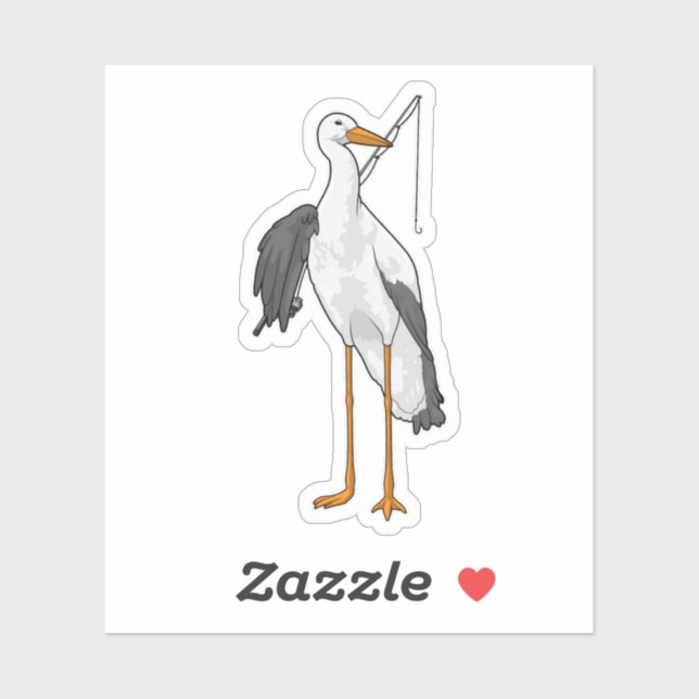 Sticker Batterie de pêche à la cigogne (Feuille)