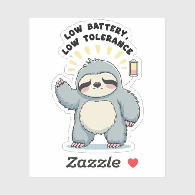 Sticker Batterie faible Tolérance basse – Humeur de batter (Feuille)