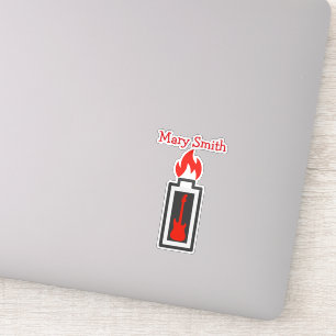 Sticker Batterie, guitare et flamme