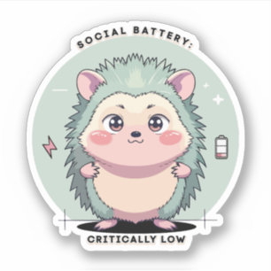 Sticker Batterie sociale critiquelement basse – Humeur ide
