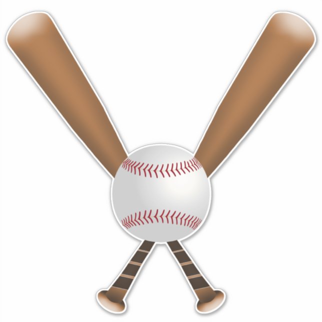 Sticker Battes de baseball et balle (Devant)