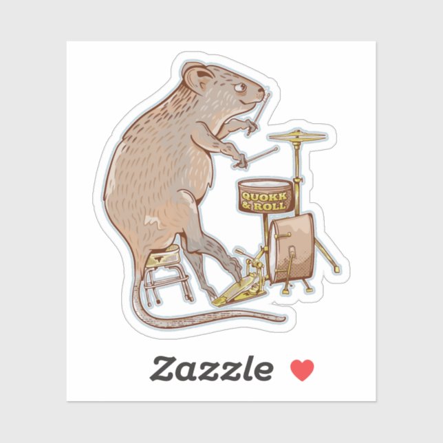 Sticker Batteur animal australien Quokka (Feuille)