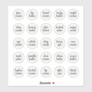 Sticker Baume de crème cosmétique blanc personnalisable de