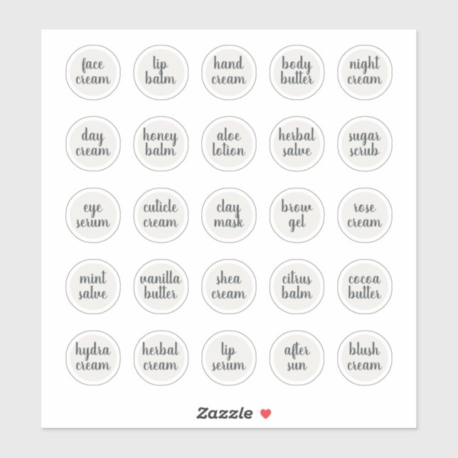 Sticker Baume de crème cosmétique blanc personnalisable de (Feuille)