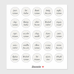 Sticker Baume de crème cosmétique blanc personnalisable de