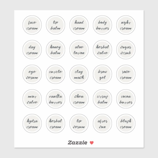 Sticker Baume de crème cosmétique blanc personnalisable de (Feuille)