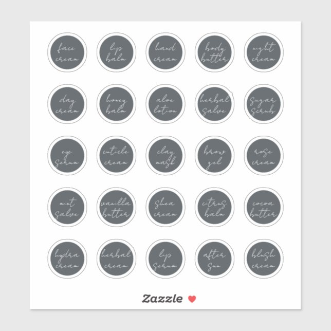 Sticker Baume de crème de bocal noir personnalisable de 1, (Feuille)