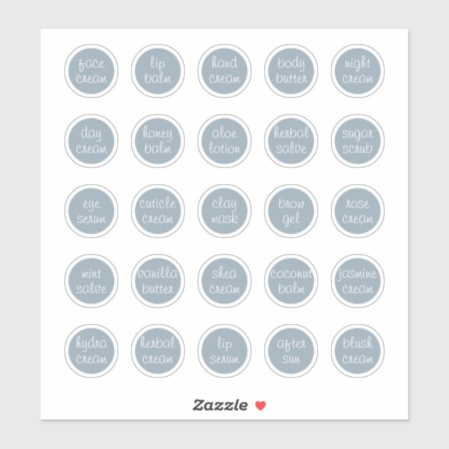 Sticker Baume de crème de pot cosmétique bleu Dusty de 1,1 (Feuille)