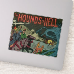 Sticker BD d'horreur vintage   Bande dessinée vintage effr