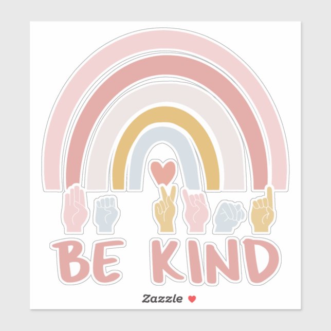Sticker Be Kind ASL III - Langue des Signes Américaine (Feuille)