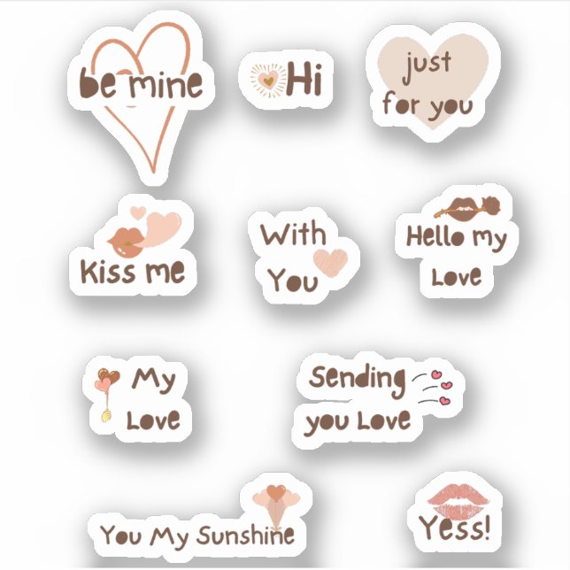 Sticker Be Mine Valentine's Boho citation esthétique (Devant)